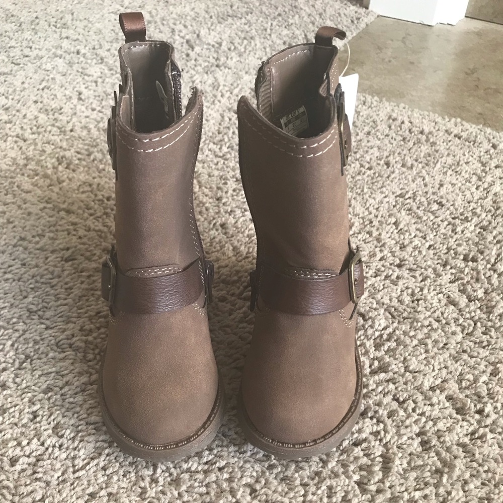 NEW- Carters EZ zipper brown boots Toddler size 5